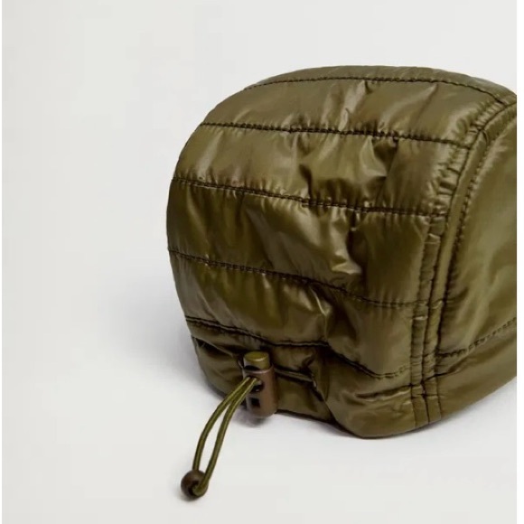 MANGO Quilted Adjustable Cap Olive Green Khaki - Picture 3 of 5